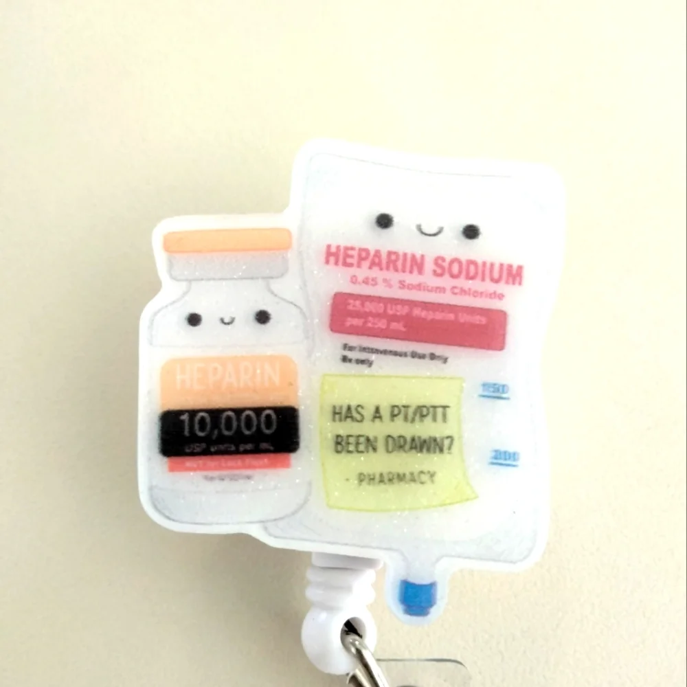 NEW Cute Heparin Sodium Medical Badge Reel